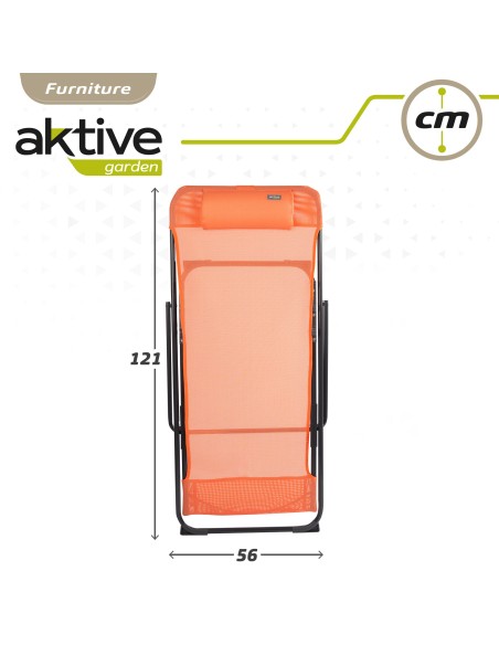 Silla tumbona plegable naranja - Muebles de jardín | Distria
