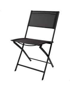Silla plegable jardín negra con asa transporte | Distria