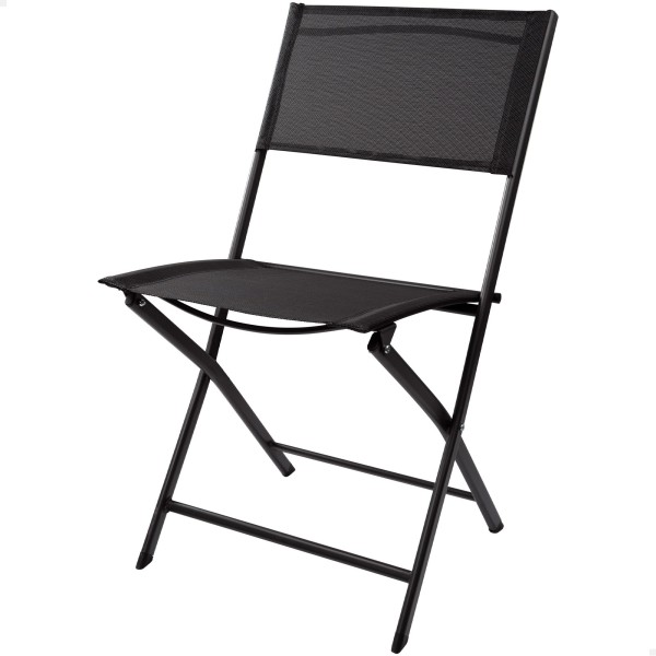 Silla plegable jardín negra con asa transporte | Distria