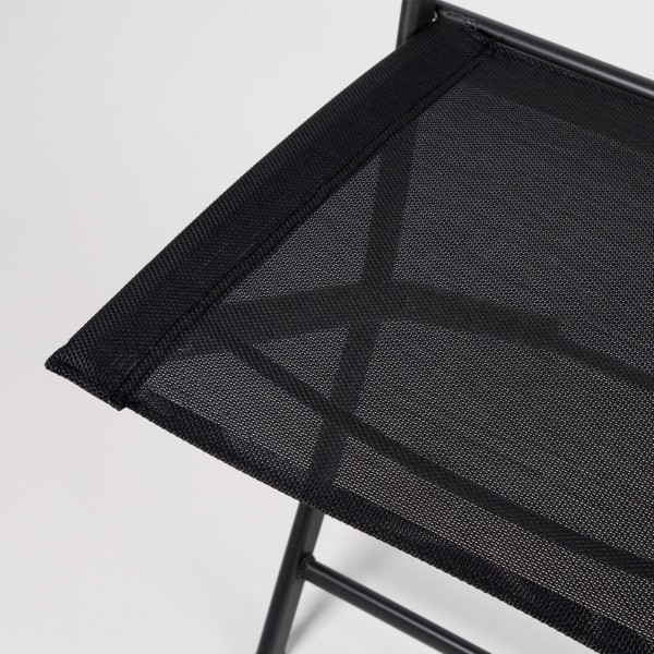 Silla plegable jardín negra con asa transporte | Distria