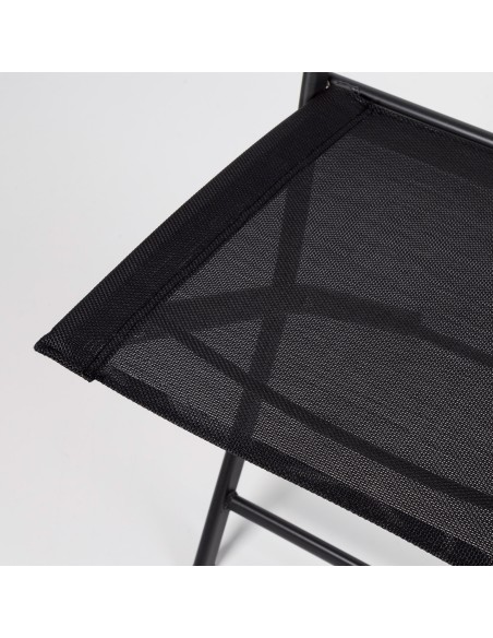 Silla plegable jardín negra con asa transporte | Distria