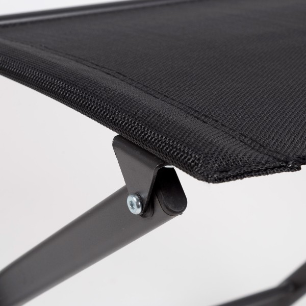 Silla plegable jardín negra con asa transporte | Distria