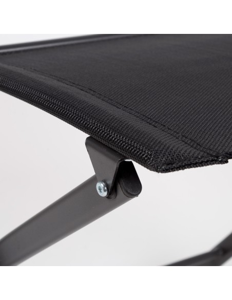 Silla plegable jardín negra con asa transporte | Distria