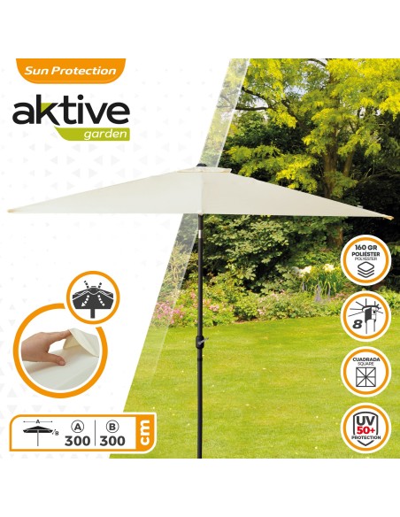 Parasol terraza inclinable 300x300 cm - Parasoles | Distria