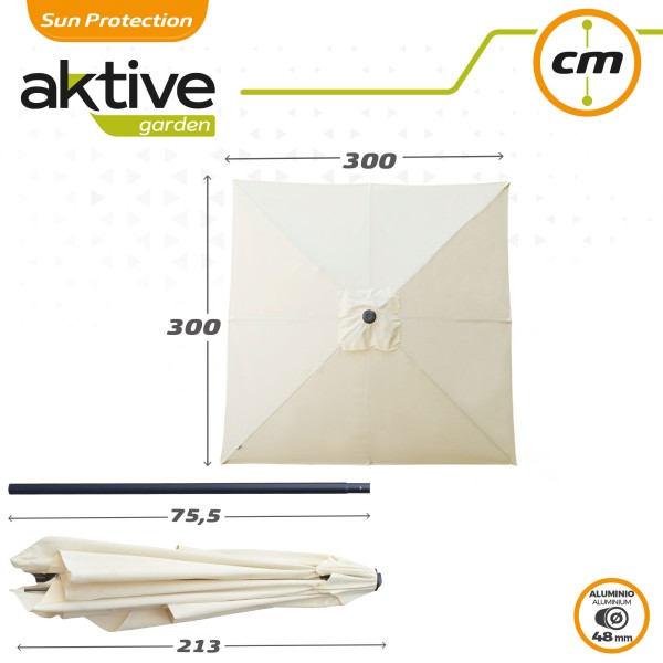 Parasol terraza inclinable 300x300 cm - Parasoles | Distria