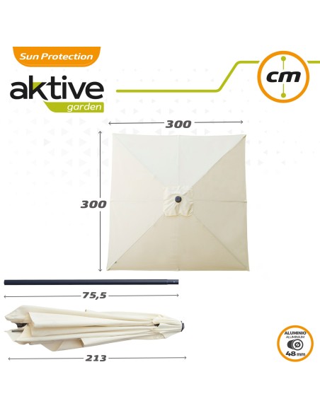 Parasol terraza inclinable 300x300 cm - Parasoles | Distria