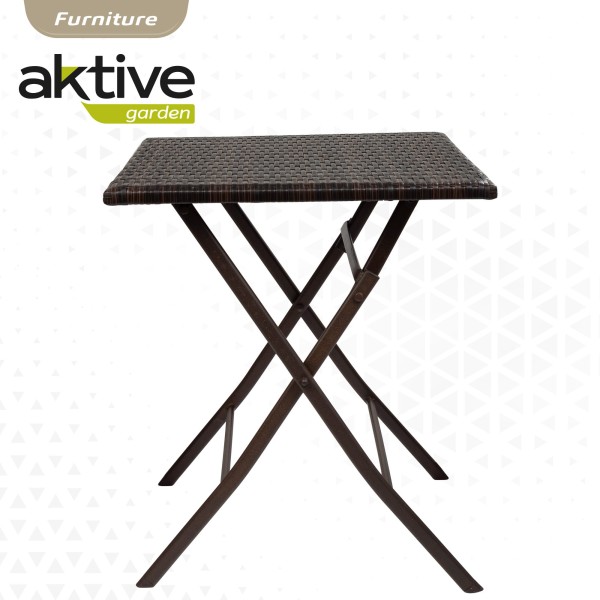 Conjunto mesa y sillas terraza plegable ratán | Distria
