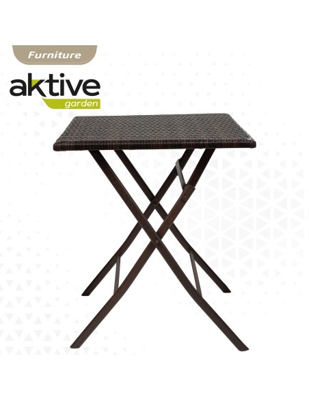 Conjunto mesa y sillas terraza plegable ratán | Distria
