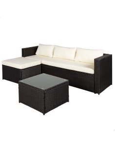 Conjunto muebles terraza c/sofá cheslong modular | Distria