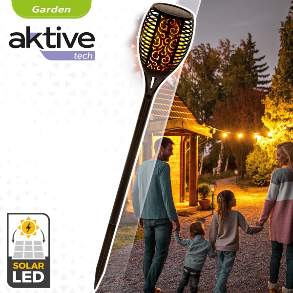 Antorcha solar luz LED efecto fuego Aktive | Distria