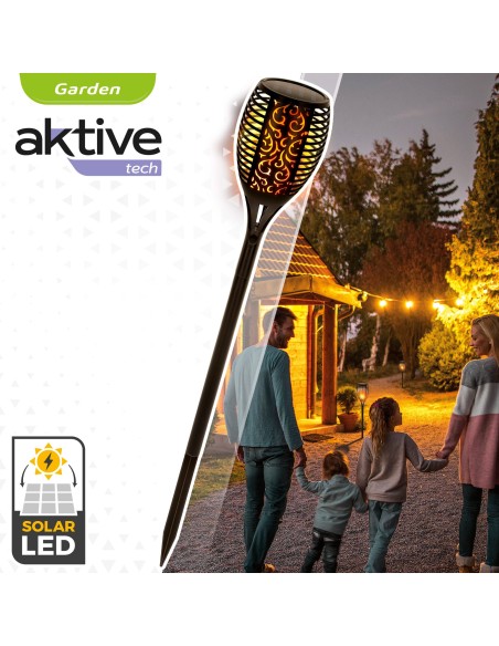 Antorcha solar luz LED efecto fuego Aktive | Distria