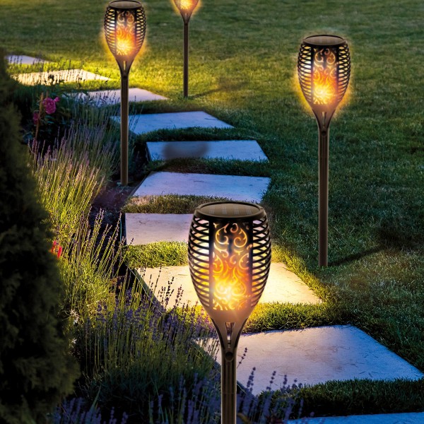 Antorcha solar luz LED efecto fuego Aktive | Distria