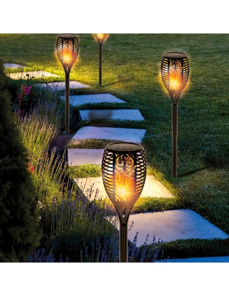 Antorcha solar luz LED efecto fuego Aktive | Distria