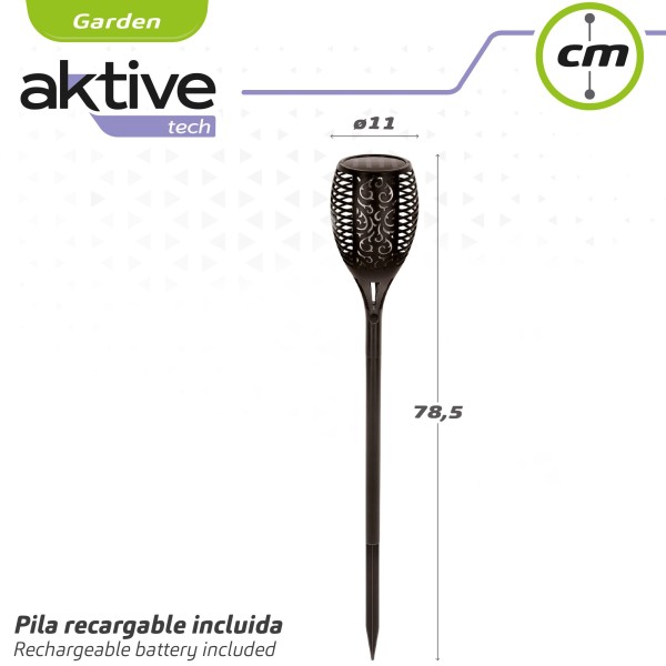 Antorcha solar luz LED efecto fuego Aktive | Distria