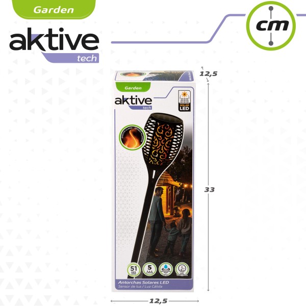Antorcha solar luz LED efecto fuego Aktive | Distria