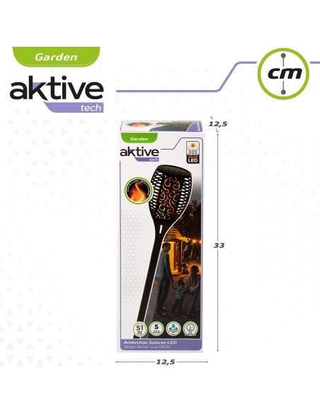 Antorcha solar luz LED efecto fuego Aktive | Distria