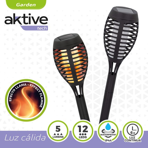 Antorcha LED con recarga solar exterior| Distria