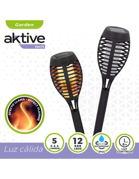 Antorcha LED con recarga solar exterior| Distria
