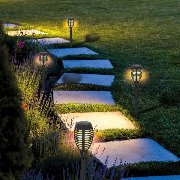Antorcha LED con recarga solar exterior| Distria