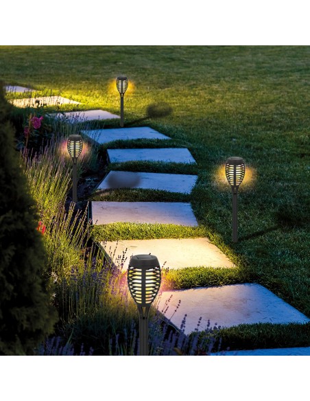 Antorcha LED con recarga solar exterior| Distria
