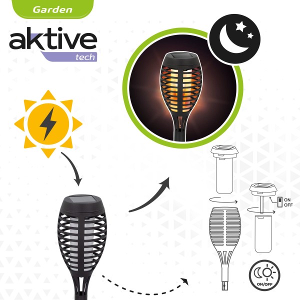 Antorcha LED con recarga solar exterior| Distria