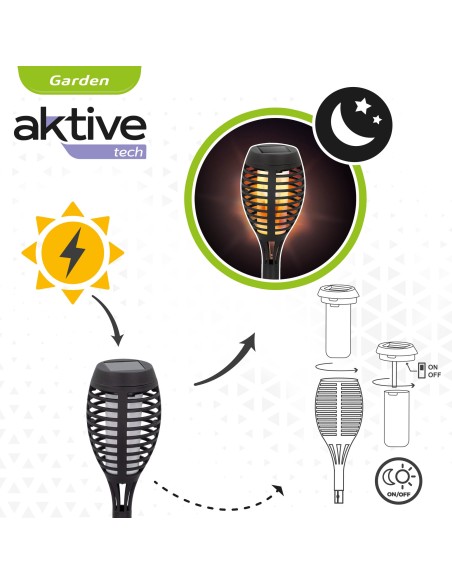 Antorcha LED con recarga solar exterior| Distria