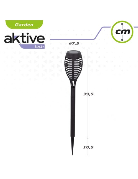 Antorcha LED con recarga solar exterior| Distria