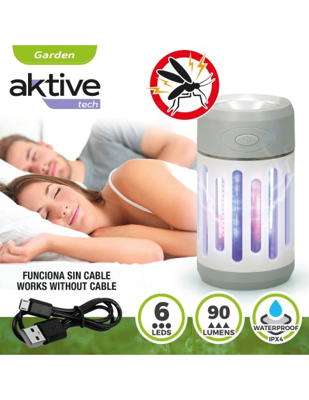 Lámpara mata mosquitos con linterna Aktive | Distria