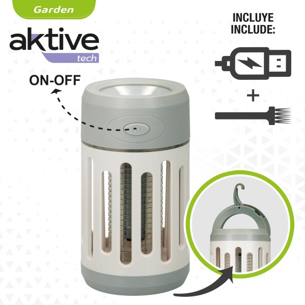 Lámpara mata mosquitos con linterna Aktive | Distria