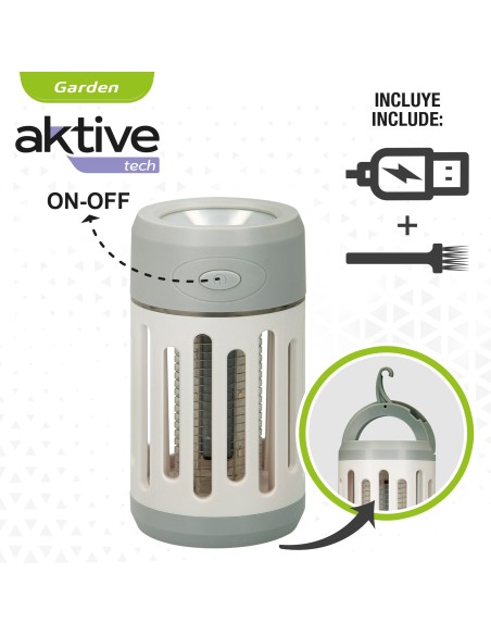 Lámpara mata mosquitos con linterna Aktive | Distria