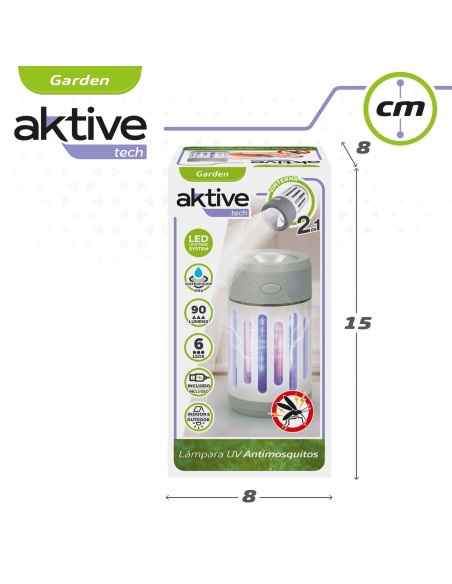 Lámpara mata mosquitos con linterna Aktive | Distria