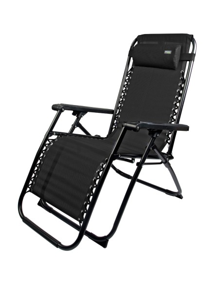 Tumbona de playa negra Gravedad Cero | Distria