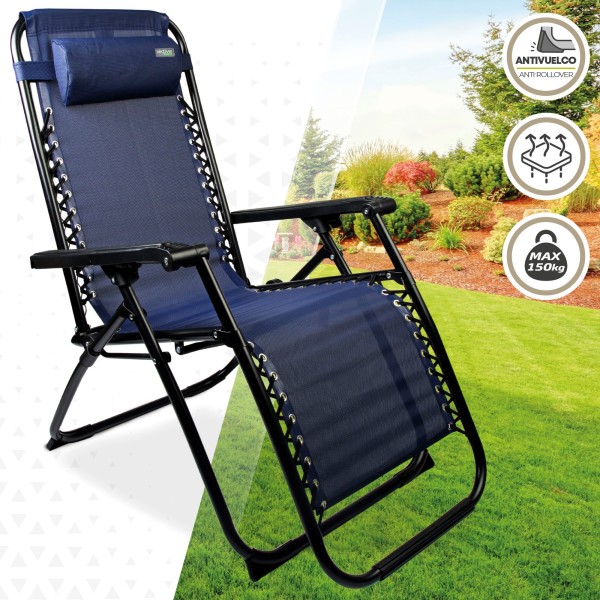Tumbona Plegable Gravedad Cero Azul Marino | Distria