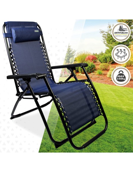 Tumbona Plegable Gravedad Cero Azul Marino | Distria