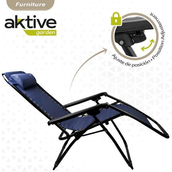 Tumbona Plegable Gravedad Cero Azul Marino | Distria