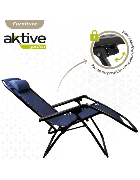 Tumbona Plegable Gravedad Cero Azul Marino | Distria