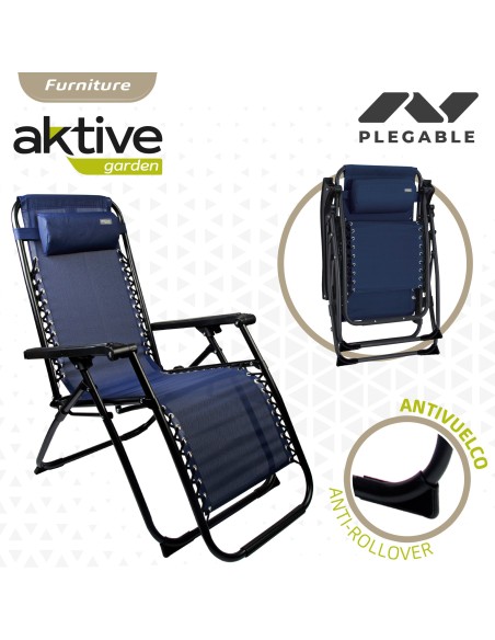 Tumbona Plegable Gravedad Cero Azul Marino | Distria