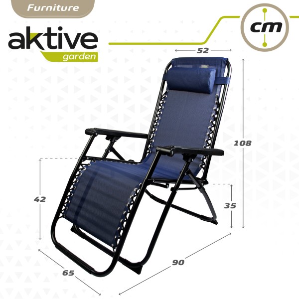 Tumbona Plegable Gravedad Cero Azul Marino | Distria