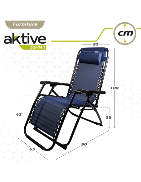 Tumbona Plegable Gravedad Cero Azul Marino | Distria