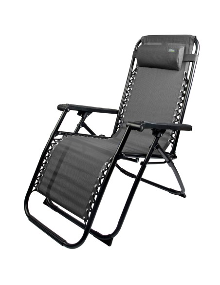 Silla tumbona plegable jardín gris oscuro | Distria