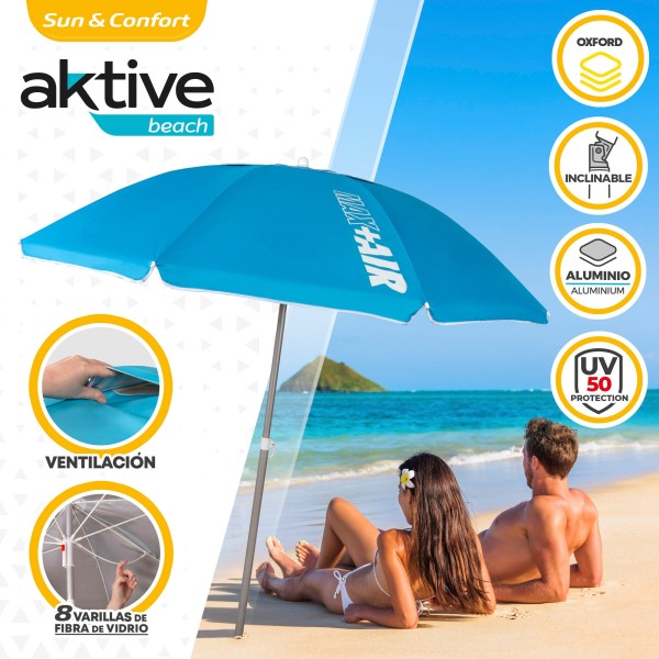 Sombrilla para playa grande antiviento| Distria