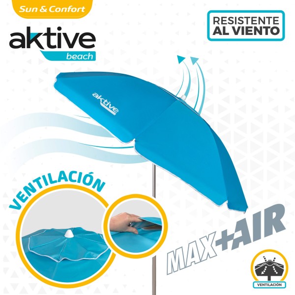 Sombrilla para playa grande antiviento| Distria