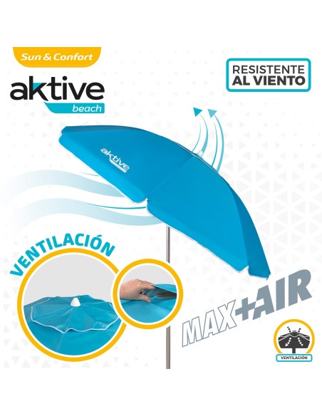 Sombrilla para playa grande antiviento| Distria