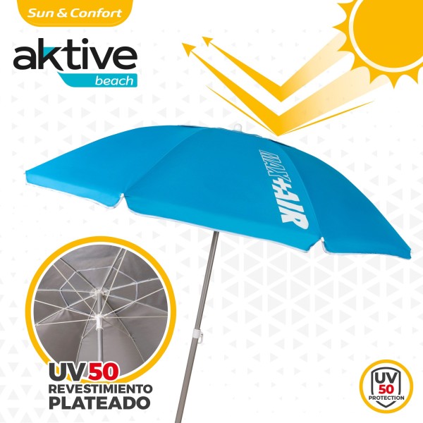 Sombrilla para playa grande antiviento| Distria