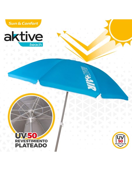 Sombrilla para playa grande antiviento| Distria