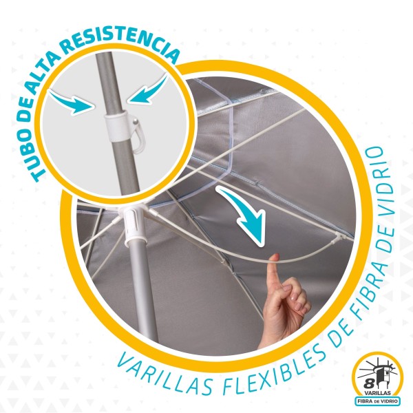 Sombrilla para playa grande antiviento| Distria