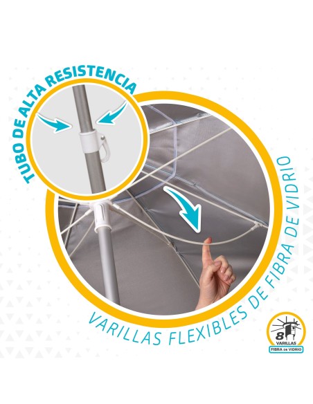 Sombrilla para playa grande antiviento| Distria