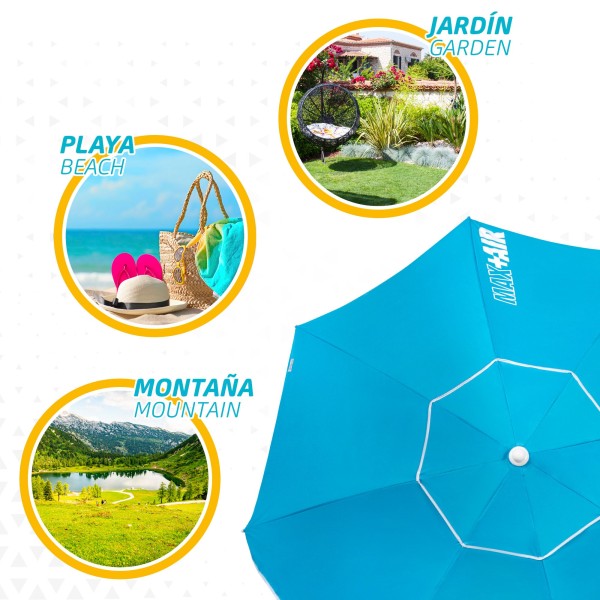 Sombrilla para playa grande antiviento| Distria