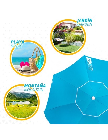 Sombrilla para playa grande antiviento| Distria
