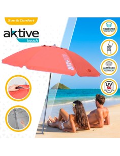 Sombrilla playa grande Max Air 2,2m Inclinable Coral | Distria 2